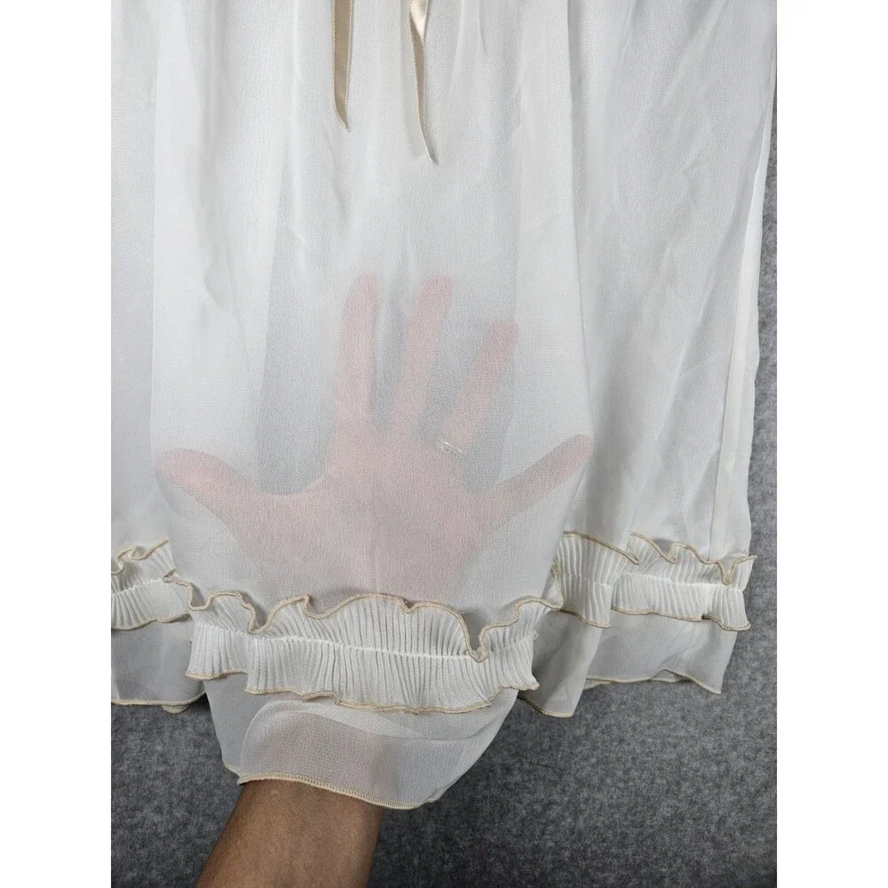 Apt. 9 Intimates White Pleated Babydoll Chemise Lingerie Underwire Pearl Bow S